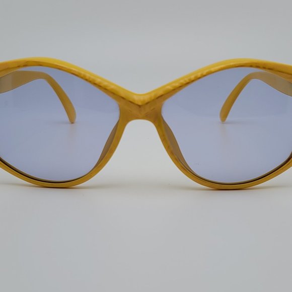 Christian Dior 2224 40 Yellow Tiger Stripe Rhinestone Frame Blue Lens Sunglasses main image 8